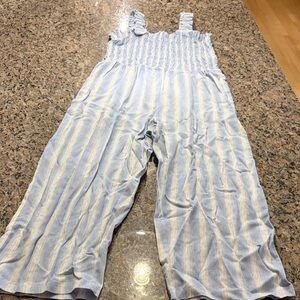 Skye’s the Limit Brand Light Blue & White Striped Jumpsuit Romper Women’s 1X
